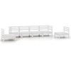 Image de vidaXL Ensemble salon de jardin 6 pièces blanc pin massif