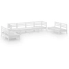Image de vidaXL Ensemble salon de jardin 8 pièces blanc pin massif
