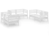 Image de vidaXL Ensemble salon de jardin 6 pièces blanc pin massif