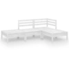 Image de vidaXL Ensemble salon de jardin 4 pièces blanc pin massif