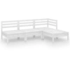 Image de vidaXL Ensemble salon de jardin 4 pièces pin massif blanc