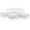 Image de vidaXL Ensemble salon de jardin 6 pièces pin massif blanc