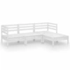 Image de vidaXL Ensemble salon de jardin 4 pièces pin massif blanc