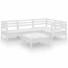 Image de vidaXL Ensemble salon de jardin 5 pièces pin massif blanc