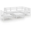 Image de vidaXL Ensemble salon de jardin 6 pièces pin massif blanc