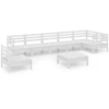 Image de vidaXL Ensemble salon de jardin 8 pièces pin massif blanc