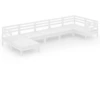 Image de vidaXL Ensemble salon de jardin 7 pièces pin massif blanc