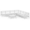 Image de vidaXL Ensemble salon de jardin 8 pièces pin massif blanc