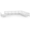Image de vidaXL Ensemble salon de jardin 11 pièces pin massif blanc