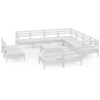 Image de vidaXL Ensemble salon de jardin 12 pièces pin massif blanc