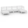 Image de vidaXL Ensemble salon de jardin 6 pièces blanc pin massif