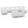 Image de vidaXL Ensemble de salon de jardin 10 pièces blanc pin massif
