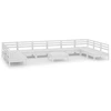 Image de vidaXL Ensemble de salon de jardin 11 pièces blanc pin massif