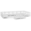 Image de vidaXL Ensemble salon de jardin 12 pièces blanc pin massif