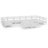 Image de vidaXL Ensemble salon de jardin 13 pièces blanc pin massif