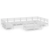 Image de vidaXL Ensemble salon de jardin 12 pièces blanc pin massif