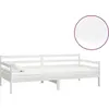 Image de vidaXL Lit de jour avec matelas 90x200 cm blanc pin massif