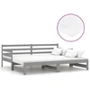 Image de vidaXL Lit de jour extensible 2x(90x200) cm Gris Pin massif