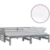 Image de vidaXL Lit de jour extensible 2x(90x200) cm Gris Pin massif