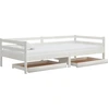 Image de vidaXL Lit de jour avec tiroirs Blanc 90x200 cm Pin massif