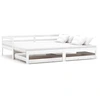 Image de vidaXL Lit de jour extensible 2x(90x200) cm Blanc Pin massif