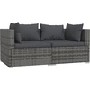 Image de canapé 2 places avec coussins Gris Poly Rattan