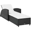 Image de vidaXL Sonnenliege mit Cremeweißer Auflage Poly Rattan Schwarz