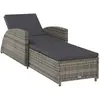 Image de vidaXL Bain de soleil avec revêtement gris foncé Poly Rattan Gris