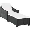 Image de vidaXL Sonnenliege mit Cremeweißer Auflage Poly Rattan Schwarz