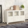 Image de vidaXL Industrial Sideboard Blanc 105x35x62 cm Métal et verre