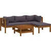 Image de vidaXL Ensemble de salon de jardin 5 pièces avec revêtement en bois massif d'acacia