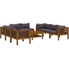 Image de vidaXL Ensemble de salon de jardin 9 pièces avec coussins en bois massif d'acacia