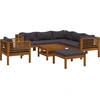 Image de vidaXL Ensemble de jardin lounge 8 pièces avec revêtement en bois massif d'acacia