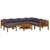 Image de vidaXL Ensemble de jardin lounge 8 pièces avec revêtement en bois massif d'acacia