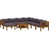Image de vidaXL Ensemble de salon de jardin 9 pièces avec revêtement en bois massif d'acacia