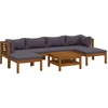 Image de vidaXL Ensemble de salon de jardin 7 pièces avec revêtement en bois massif d'acacia