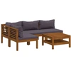 Image de vidaXL Ensemble de salon de jardin 5 pièces avec revêtement en bois massif d'acacia