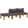 Image de vidaXL Ensemble de salon de jardin 3 pièces avec revêtement en bois massif d'acacia