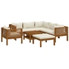 Image de vidaXL Ensemble de salon de jardin 8 pièces avec coussins Crème Bois massif Acacia