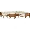 Image de vidaXL Ensemble de salon de jardin 12 pièces avec coussins Crème Bois massif Acacia