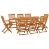 Image de vidaXL Ensemble de jardin 9 pièces 180x90x75 cm bois massif acacia