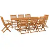 Image de vidaXL Ensemble de jardin 9 pièces 220x90x75 cm bois massif acacia