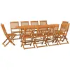 Image de vidaXL Ensemble de jardin 11 pièces 220x90x75 cm bois massif acacia