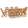 Image de vidaXL Ensemble de jardin 9 pièces 220x90x75 cm bois massif acacia