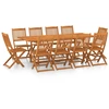 Image de vidaXL Ensemble de jardin 11 pièces 220x90x75 cm bois massif acacia