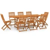 Image de vidaXL Ensemble de jardin 9 pièces 220x90x75 cm bois massif acacia