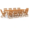 Image de vidaXL Ensemble de jardin 11 pièces 280x90x75 cm bois massif acacia