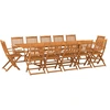 Image de vidaXL Ensemble de jardin 13 pièces 280x90x75 cm bois massif acacia
