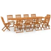 Image de vidaXL Ensemble de jardin 11 pièces 280x90x75 cm bois massif acacia