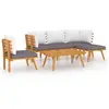 Image de vidaXL Ensemble de salon de jardin 6 pièces avec coussins en bois massif d'acacia